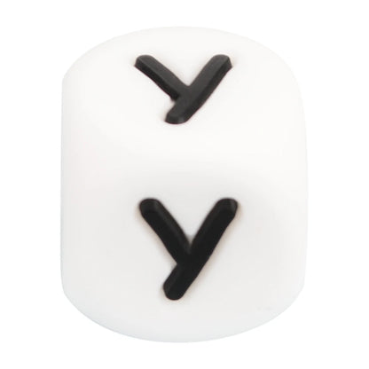 LOFCA 40PCS/Lot Alphabet 12mm Food Grade Letter Silicone Beads Baby Bead Pacifier Chain BPA Free  for Name Make DIY Necklace