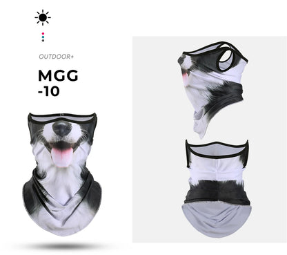 3D Animals Magic Scarf Bandana Breathable Neck Warmer Gaiter Hanging Ear Outdoor Sports Triangle Face Mask Neckerchief Summer