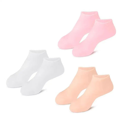 2 Pack Moisturizing Silicone Gel Socks for Dry Cracked Feet Nourishing Skin Lubricating Foot Care Massage Socks