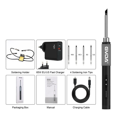 GVDA Electric Soldering Iron Welding Tool Ceramic Heater Welding Solder Rework Station Repair Heat Pencil Portable Soldering Pen