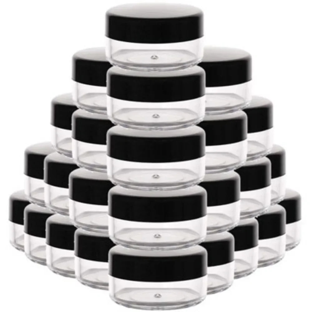 12PCS Plastic Cream Jars Sample Beauty Containers with Leak Proof Wide Mouth Travel bottle for Toiletries Cream 2/3/5/10/15/20ml
