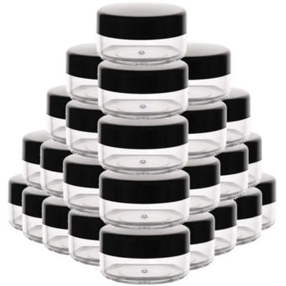 12PCS Plastic Cream Jars Sample Beauty Containers with Leak Proof Wide Mouth Travel bottle for Toiletries Cream 2/3/5/10/15/20ml
