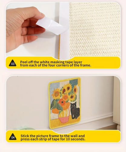 Wall-Mounted Cat Scratching Pad & Mat - Reinforced Sisal Surface for Claw Health, Space-Saving Design with Soft Ledge