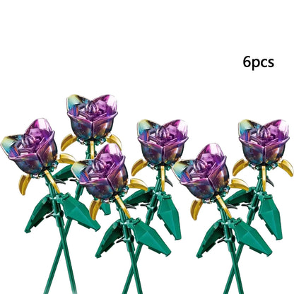 KNEW BUILT Flower Bouquet 3D Model Toy Mini Build Blocks for Girl Plant Potted Assemble Brick Decoration Holiday Girlfriend Gift