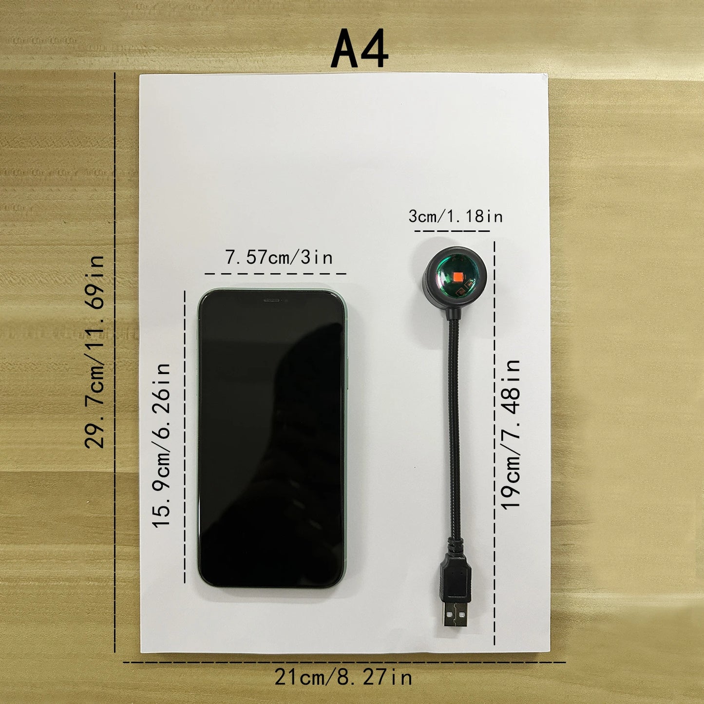 Sunset projection lamp, USB home decoration atmosphere lamp, multi-angle rotatable, suitable for home living room and bedroom