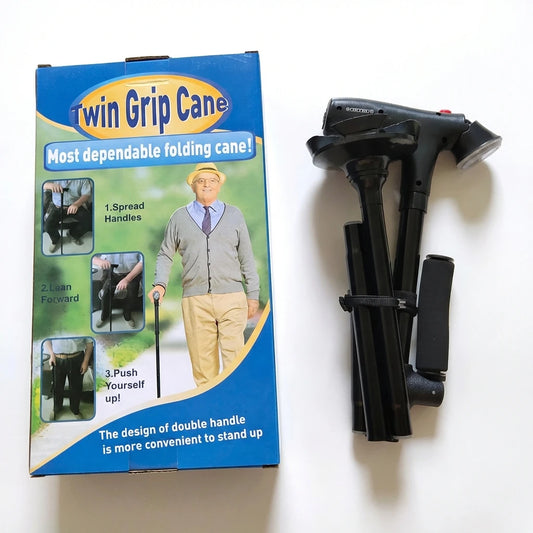Collapsible Telescopic Folding Cane Elder Cane LED With alarm Walking Trusty Sticks Elder Crutches for Mothers the Elder Fathers