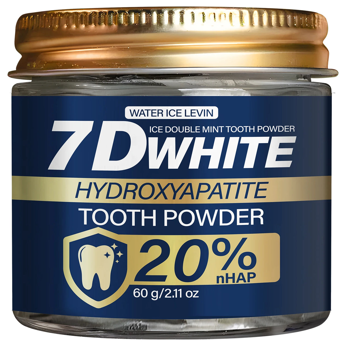 Hydroxyapatite Tooth Powder 60g, 20% NHAP & Charcoal Whitening Toothpaste Powder, Double Mint for Fresh Breath, Oral Care