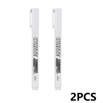 New 1/2/3PCS Waterproof Metal Marker Permanent White Paint Pen Washing Art Painting Graffiti Pens Fabric Wood Leather Marker1MM