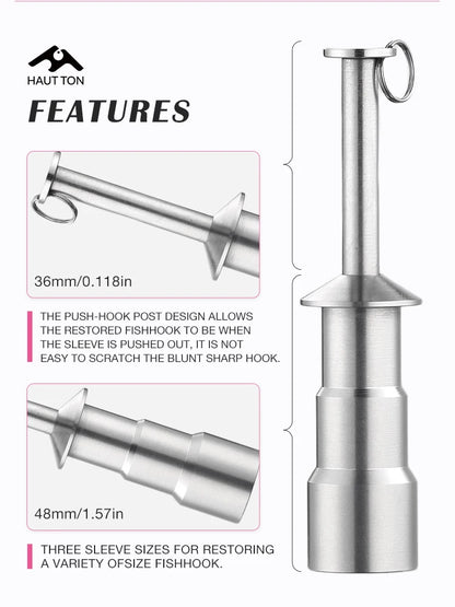 HAUT TON 1pc Stainless Steel Squid Hook Corrector Can Restore Deformed FishingHook Portable&Lightweight Fishing Tackle Accessory