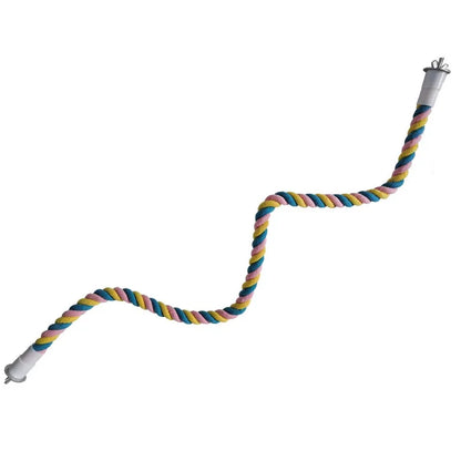 1PC Pet Bird Bite Toy Parrot Color Cotton Rope Toys Elastic Parrot Climbing Toys Sturdy Bird Swing rope Pet Cage Toy Swing Stand