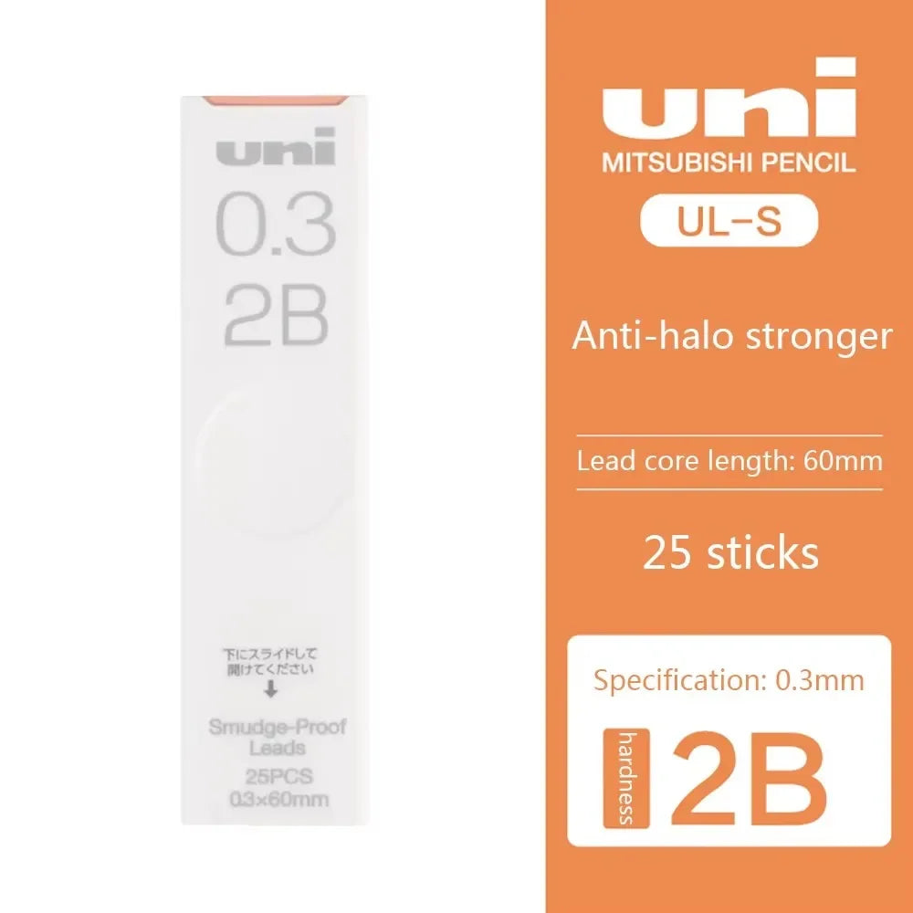 1Pcs Japan UNI UL-S Mechanical Pencil Lead-core Anti-fouling Thickened Black Non-breakable Student Pencil Lead 0.3/0.5/0.7 mm