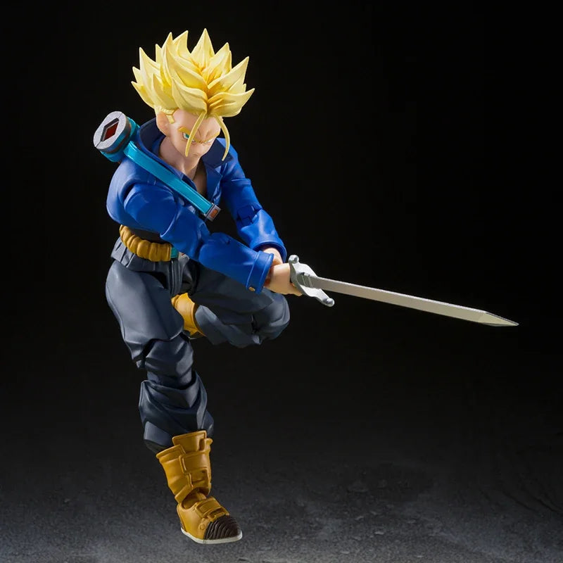 Anime Dragon Ball Z Figures Shf Super Saiyan Trunks Action Figure Collection Model 15cm Future Boy Torankusu Movable Toys Gifts