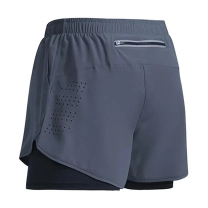 2026New Men's Fitness Training Shorts Summer 2 In 1 Quick Dry Gym Beach Running Double-deck Shorts Outdoor Sportswear Men shorts