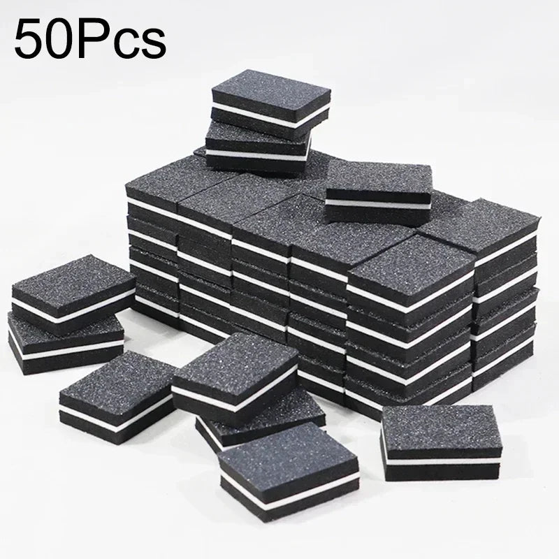 10-50-100pcs Professional Mini Nail Art Buffer File Set 100/180 Sandpaper Manicure Care Tips Sanding Polishing Tools Kit