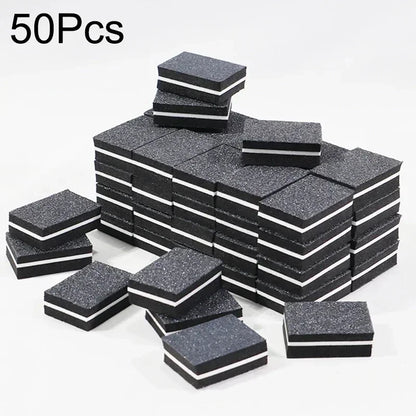 10-50-100pcs Professional Mini Nail Art Buffer File Set 100/180 Sandpaper Manicure Care Tips Sanding Polishing Tools Kit