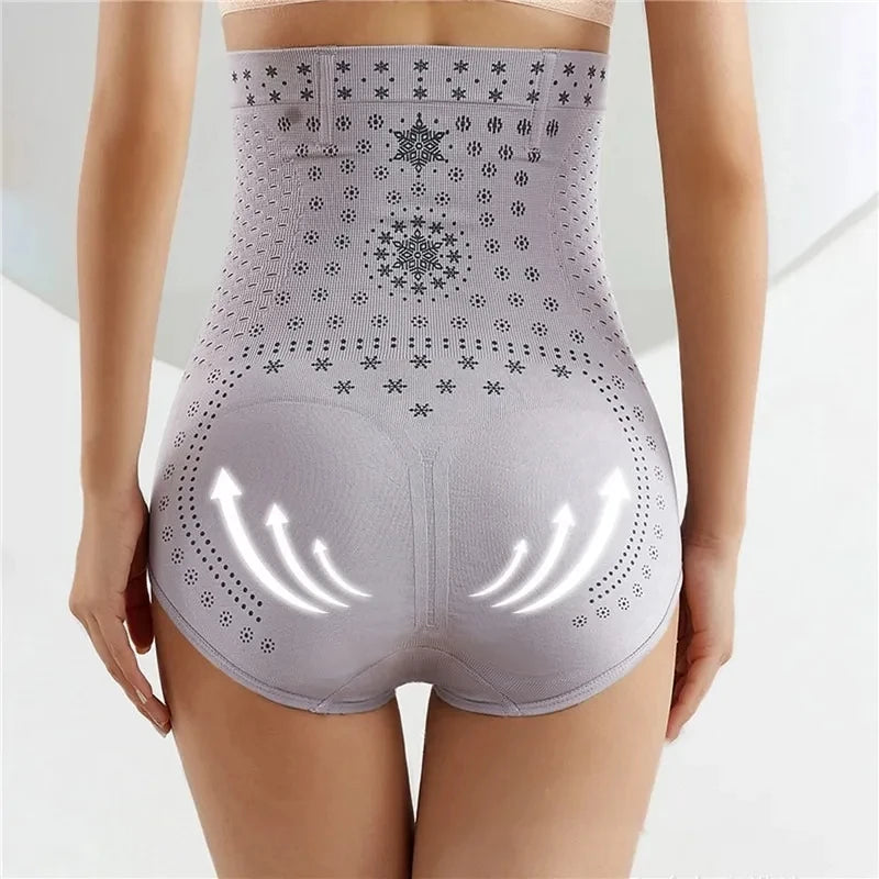 Unique Fiber Restoration Shaper Brief Women Tummy Control Shapewear Hollow Out Fat Burning Slimming High Waist Underwear Panties