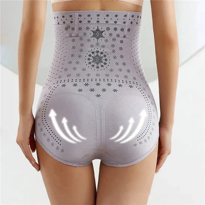 Unique Fiber Restoration Shaper Brief Women Tummy Control Shapewear Hollow Out Fat Burning Slimming High Waist Underwear Panties