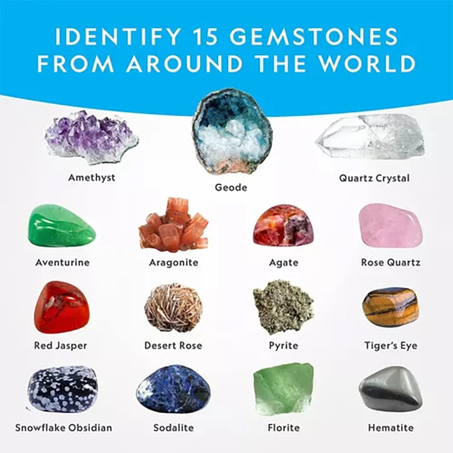 nationals geographics dig and discover gem stone crystal dig toy set child learning educational toy crystal mining kit Kids gift
