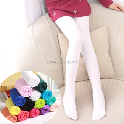 Spring Autumn Candy Color Child Pantyhose Ballet Dance Tights for Princess Girls Student Stocking Velvet Solid White Kids Tights