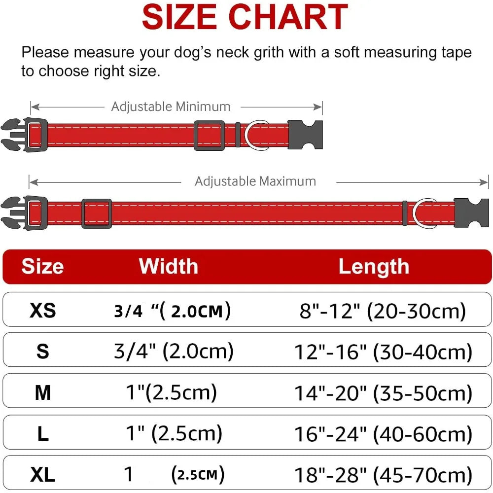 Dog Collar Adjustable Soft Neoprene Padded Nylon Pet Collars with Buckle for Medium Dogs Puppy Walking Necklace Harness Necklace