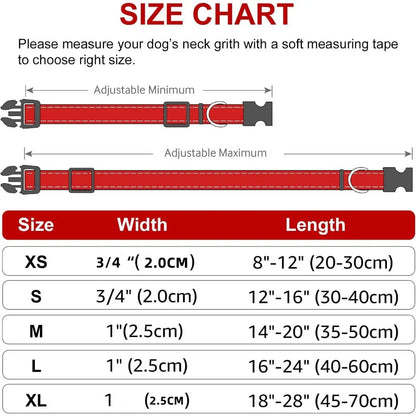 Dog Collar Adjustable Soft Neoprene Padded Nylon Pet Collars with Buckle for Medium Dogs Puppy Walking Necklace Harness Necklace