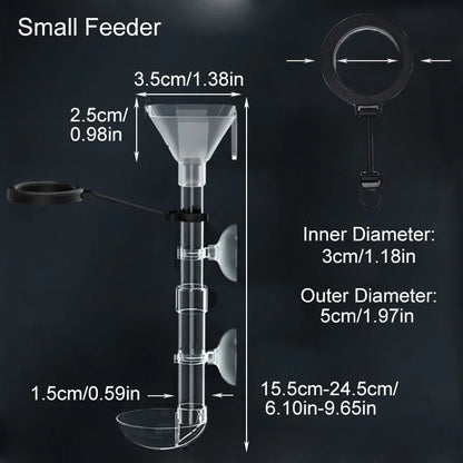 Acrylic Aquarium Fish Feeder Transparent Tube Telescopic Multifunctional  Fish Tank Food Dispenser with Feeding Ring