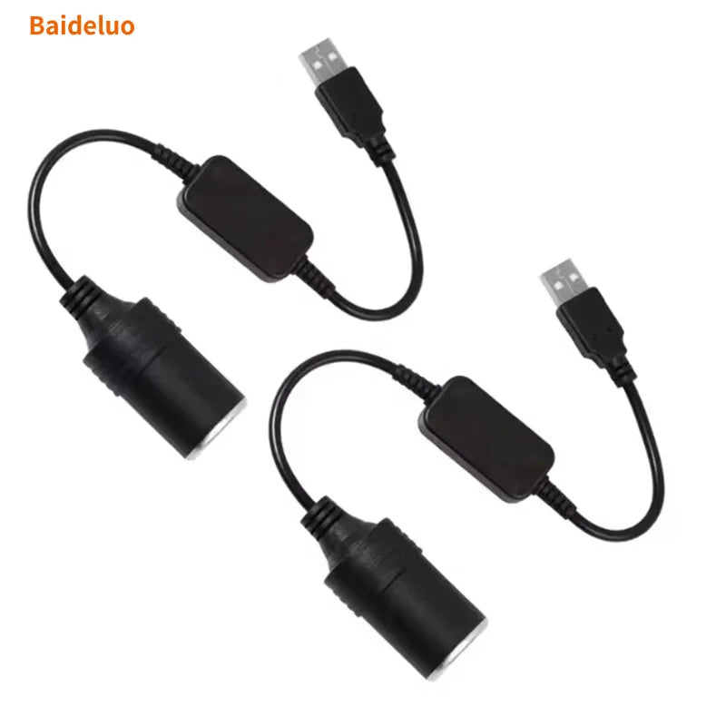 1pc 5V 2A USB To 12V Cigarette Lighter Socket USB Male to Female Cigarette Lighter Adapter Converter Car Electronics Accessories