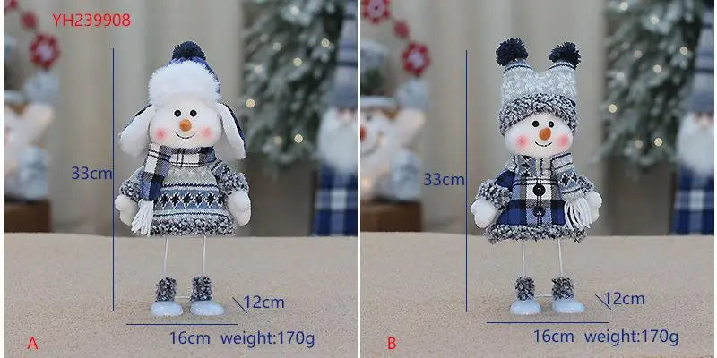 New Year Valentine's Day Plush doll toy cute skiing rocking snowman decorations plush toy holiday party house gifts for girl