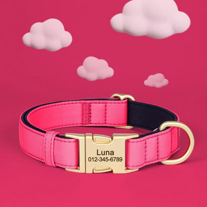 8 Colors Nylon Dog Collar Personalized Dog Collars Colorful Custom Pet ID Collars Necklace Breathable for Small Medium Dogs Pug