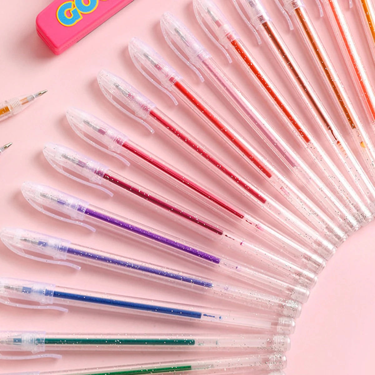 60 Colors Glitter Gel Pen 1.0mm Metal Glitter Color Ballpoint Pen Paper Cardstock Diary Drawing Marking Coloring DIY Art