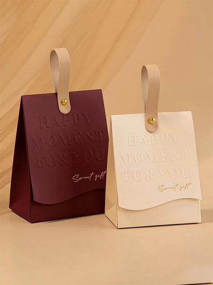 10pcs Creative Leather Portable Gift Box High-end Portable Wedding Candy Paper Box Party Packaging Supplies Paper Box