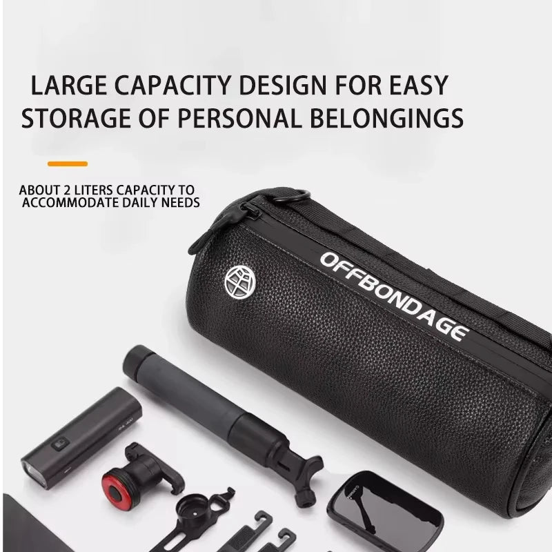 OFFBONDAGE Bicycle Front Tube Bag Large Capacity motorcycle Handlebar Bag Portable Multifunctional Shoulder Bag Bike Waterproof
