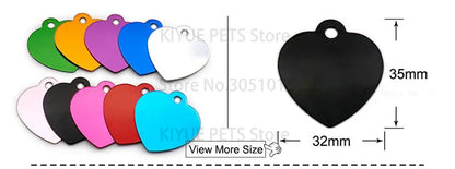 Personalized Random Mix 20pcs Aluminum Pet Dog Tag Nameplate Pedant For Cat Collar Ring Anti-Lost Accessories