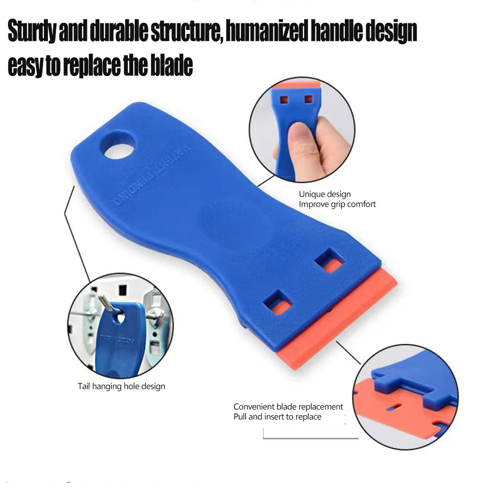 Plastic Razor Blade Scraper Tool Razor Scraper With Plastic Blades Cleaning Scraper Remover For Floor Stove Car Window Glass