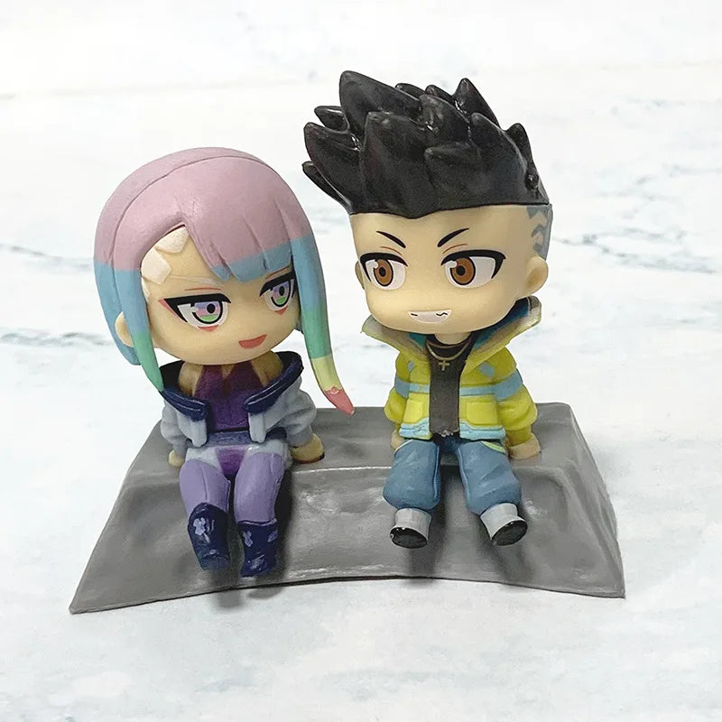 2pcs/set Cyberpunk Edgerunners David Martinez Lucyna Kushinada Lucy Lovers Anime Action Figure Toys Cute Doll Collection Model