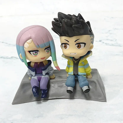 2pcs/set Cyberpunk Edgerunners David Martinez Lucyna Kushinada Lucy Lovers Anime Action Figure Toys Cute Doll Collection Model