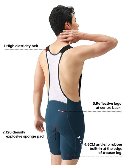 X-TIGER Cycling Bib Pants 120 High Density Cushion Men's Cycling Shorts Road Bike MTB Cycling Pants Sports Fitness Casual Pants