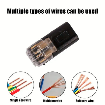 20/30/50/100 Pieces of Locking Plug-In Dual-Wire Led Connectors, 2-Pin 2-Way Universal Compact Cable Connectors