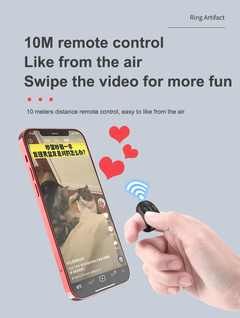 Wireless Bluetooth Mobile Selfie Lazy Artifac Tiktok Remote Control Ring Mobile Phone Bluetooth Controller t For Xiaomi Apple