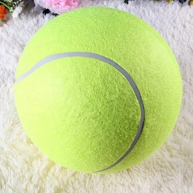 Durable Rubber Tennis Ball Dog Toy for Medium Breeds - Interactive Chew and Training Accessory