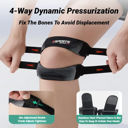 Patella Knee Brace Pro For Meniscus Adjustable Orthopedic Compression Patellar Tendon Support Strap With Pads Pain