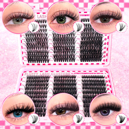 480/800pcs Individul Claster Eyelash Natural&Thick & Fluffy Extension 30D 40D 50D 60D 80D 100D Mix Length DIY Cluster eyelashes
