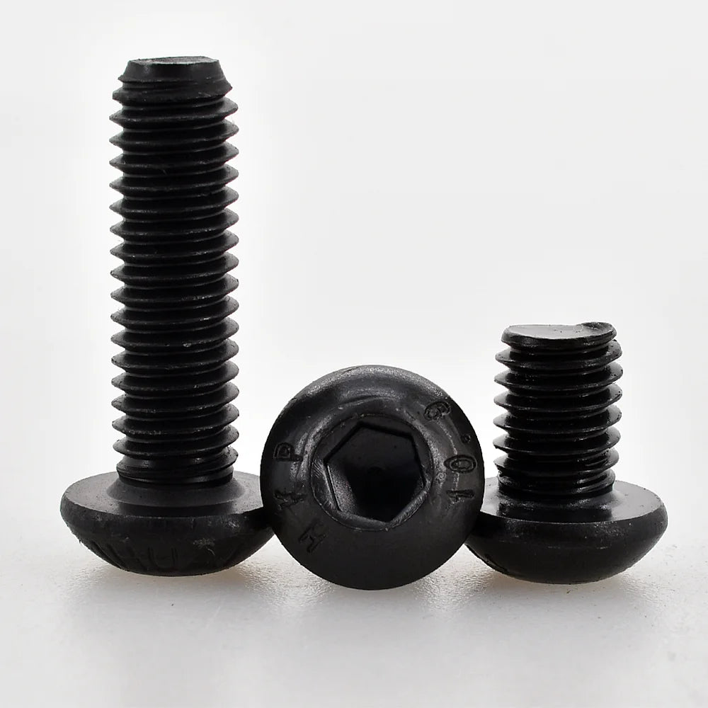 10-200pcs Hexagon Hex Socket Head Screw ISO7380 M2 M2.5 M3 M4 M5 M6 M8 Black Grade 10.9 Steel Button Head Allen Bolt Screws