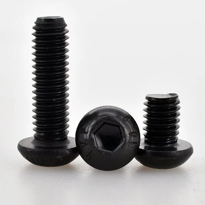 10-200pcs Hexagon Hex Socket Head Screw ISO7380 M2 M2.5 M3 M4 M5 M6 M8 Black Grade 10.9 Steel Button Head Allen Bolt Screws