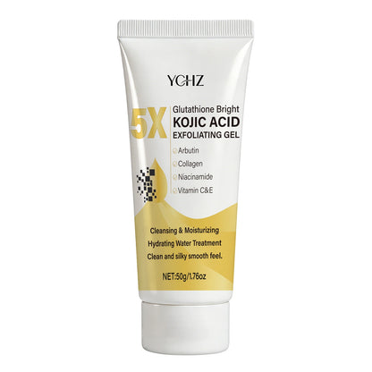Kojic Acid Deep Cleansing Exfoliating Gel, Evens Out Skin Tone, Eliminates Dark Spots and Dullness, Long-Lasting Moisturizing and Pore-Cleansing - Non-Greasy, Suitable for Both Men and Women - Whitening and Moisturizing, for