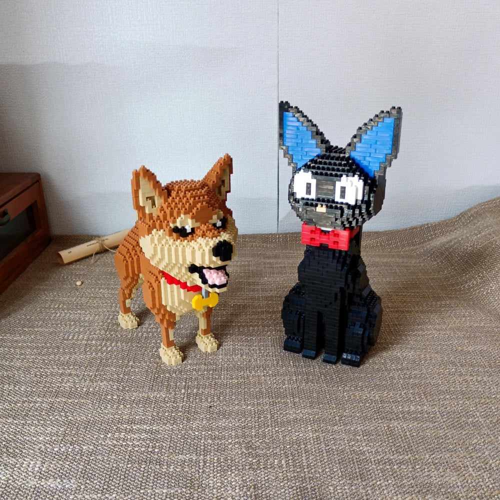 Charming Shiba Inu or Black Cat Building Block Kit (in bag) Delightful Pet Models for Creative Unique Gift Idea Decorative Piece