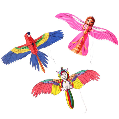 Cartoon Children Kite Mini Plastic Toys Kite + 40cm Hand Brake Fishing Rod Outdoor Fun Sports Toys Kites For Kids Gifts