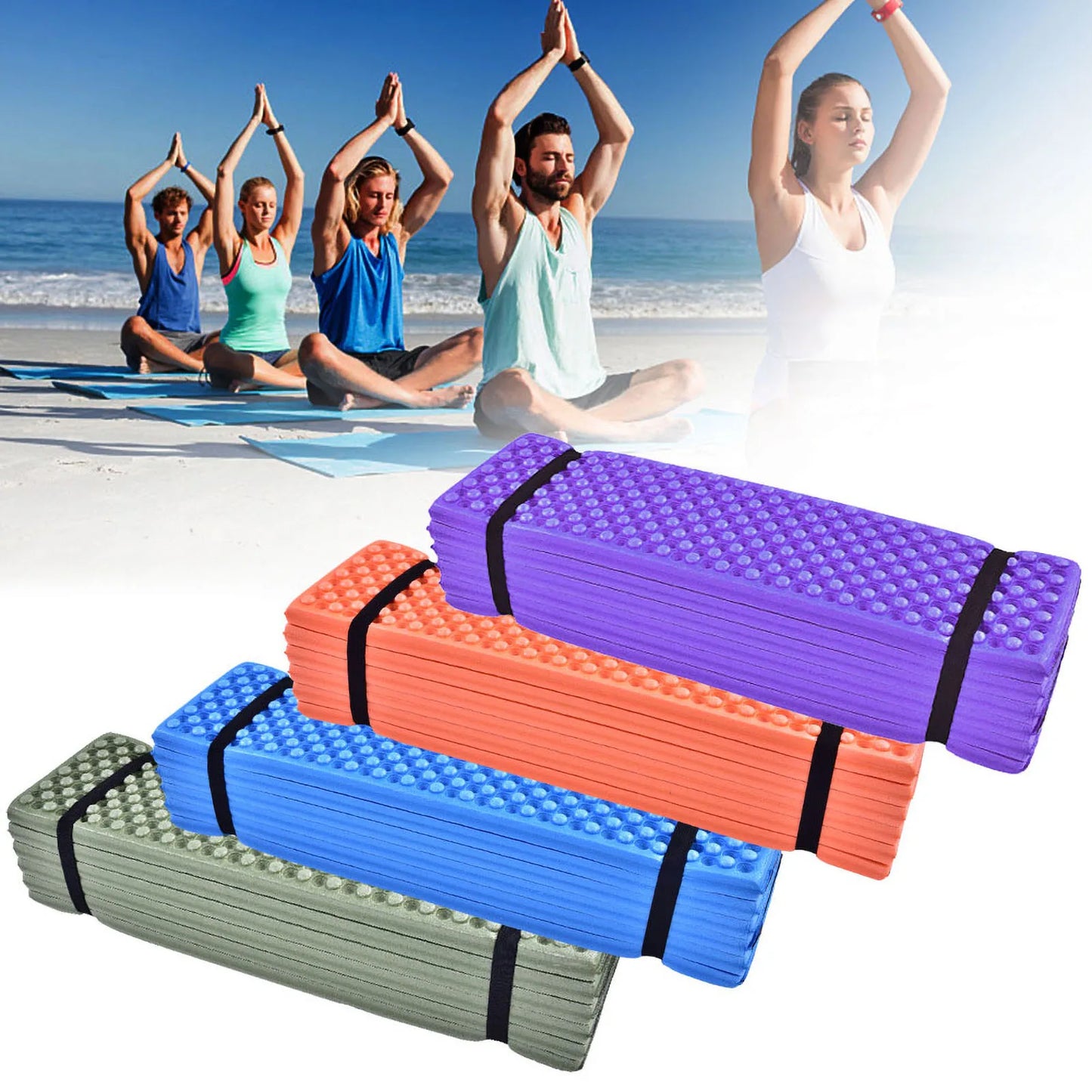 Outdoor Foam Camping Mat Folding Beach Tent Sleeping Pad Waterproof Mattress