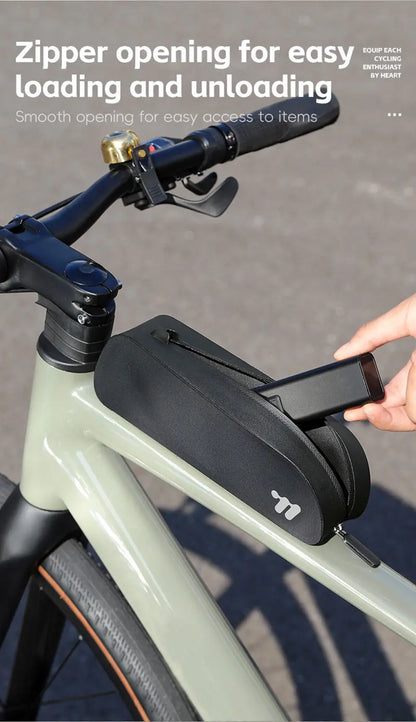WEST BIKING Bike Top Tube Bag TPU Cycling Front Bag With Screws or Straps Waterproof Windproof Gravel Road Bike Top Frame Bag