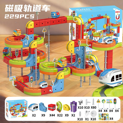 Sell Well Anti-Gravity Magnetic Attraction Track Train Changeable Magnetic Magic Rail Car Electric Train Toy